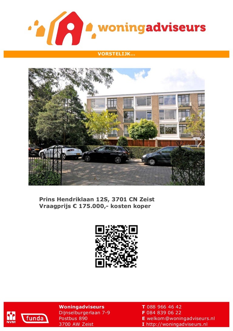 Brochure Prins Hendriklaan 12s te Zeist