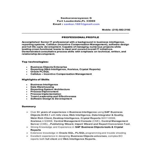 Sankar Gopal_Business Intelligence_Reporting_Analyst