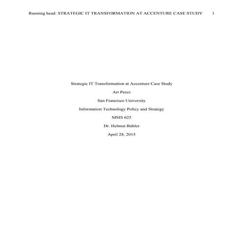 Accenture Case Study - Art Perez MSIS625