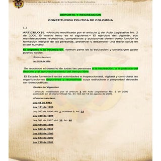 ley en la constitucion deportiva