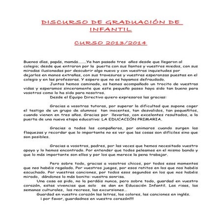 00g discurso de graduación de infantil
