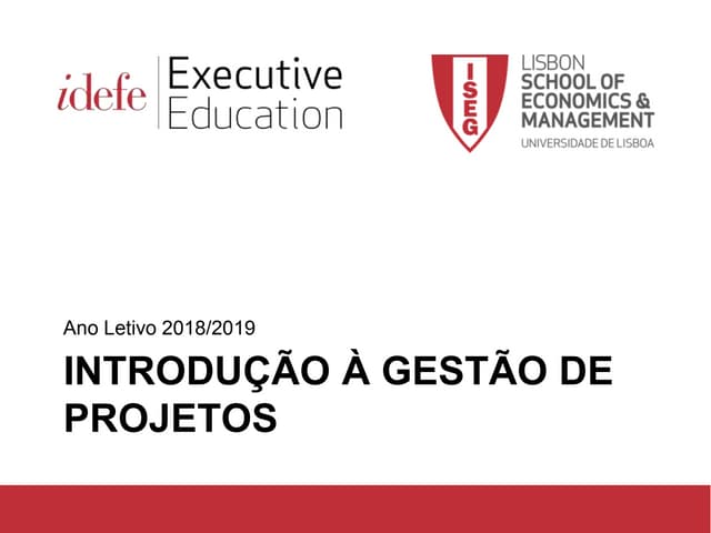 Introdução à Gestão de Projeto
