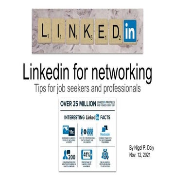 00 Linkedin Basics for job finding and networking