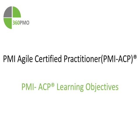 PMI-ACP Course Learning Objectives