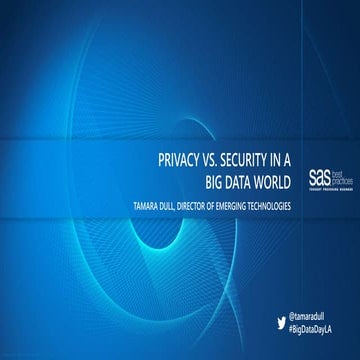 Big Data Day LA 2016/ NoSQL track - Privacy vs. Security in a Big Data World,...