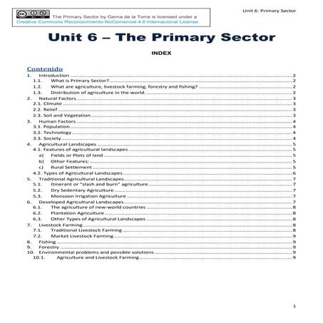 Unit 2 - Primary Sector
