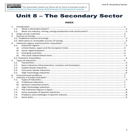 Unit 3 Secondary Sector | PDF