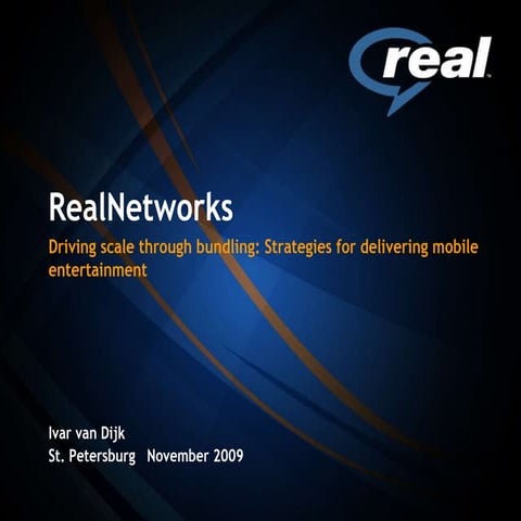 Ivar van Dijk, RealNetworks at VI Mobile VAS Conference
