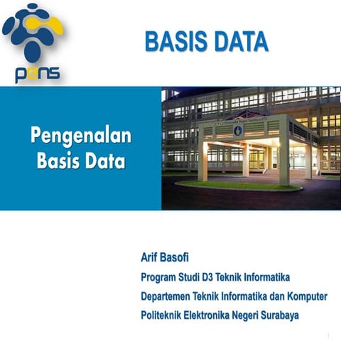 Pengenalan Basis Data Pengenalan Basis Data