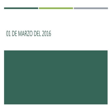 01 de Marzo de 2016
