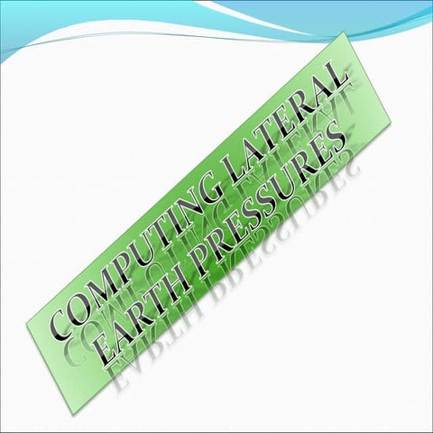 Geo Technical Engineering (computing lateral earth pressure)