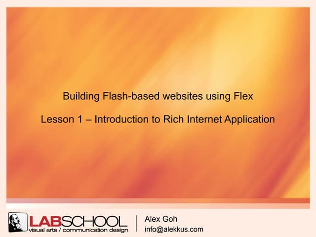 Building Flash-based websites using Adobe Flex - Lesson 1/10