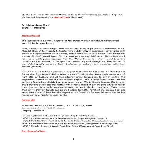 01. the delineate on “mohammad wahid abdullah khan’s” surprising biographical...