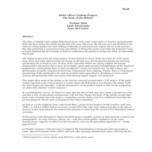 01. india's river linking project   state of the debate- shah et al