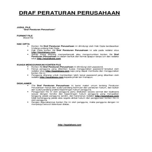 Draf Peraturan Perusahaan