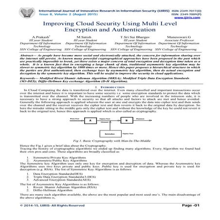 Improving Cloud Security Using Multi Level Encryption and ...