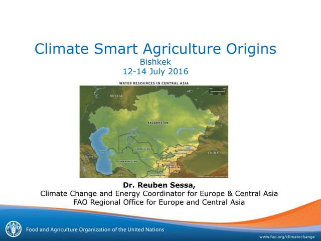 Climate smart agriculture origins