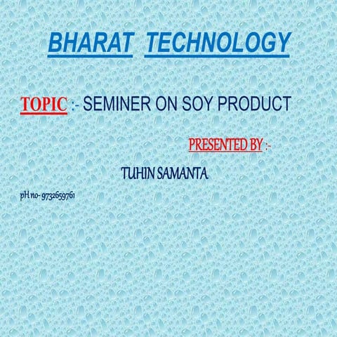Seminer on SOY Product