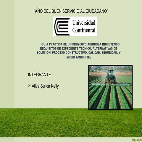 Calidad y Control en Proyectos Agrícolas(Irrigación)-Parte 1 