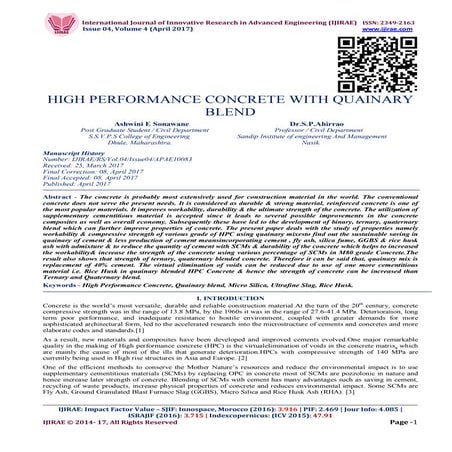 HIGH PERFORMANCE CONCRETE WITH QUAINARY BLEND