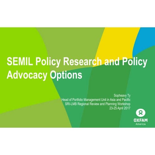 SEMIL Policy Research and Policy Advocacy Option