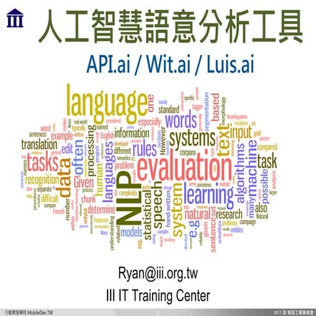 Intro to API.ai / Wit.ai / Luis.ai