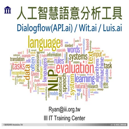 Intro to DialogFlow(API.ai) / Wit.ai / Luis.ai