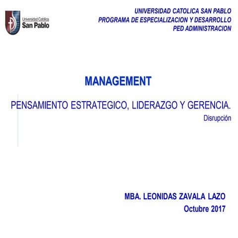 management liderazgo disrupcion