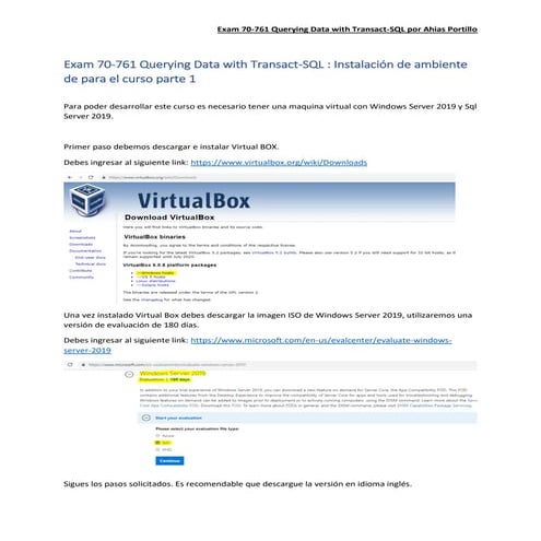 Exam 70-761 Querying Data with Transact-SQL: Ambiente parte 01 | PDF