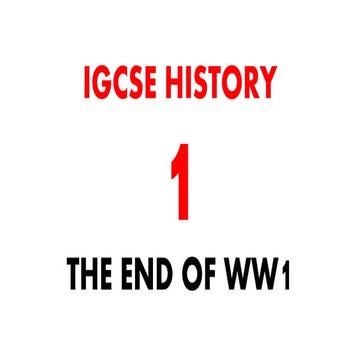 HISTORY IGCSE CONTENT - 20TH CENTURY OPTION - FAIRNESS OF THE TREATIES 1919-1...