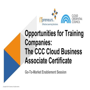 Opportunities for Training Companies - The CCC Cloud Business Associate