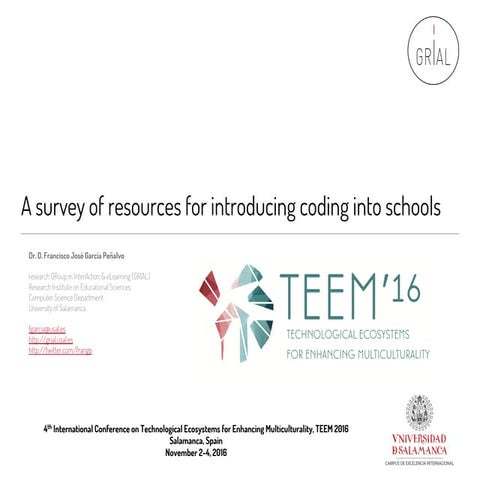 A survey of resources for introducing coding into schools