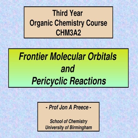 pericycli reactions in organic chemistry graduate courses