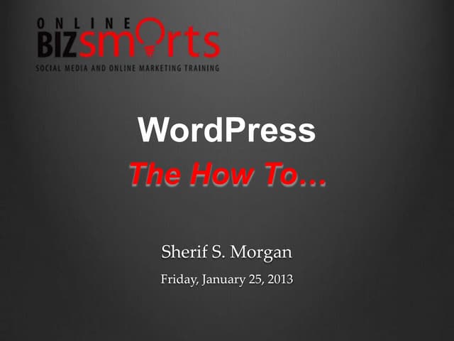 WordPress How To by Sherif Morgan