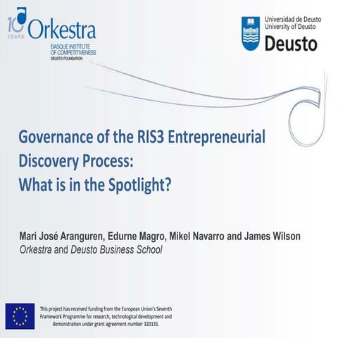 Governance of the RIS3 Entrepreneurial Discovery Process: What is in the Spot...