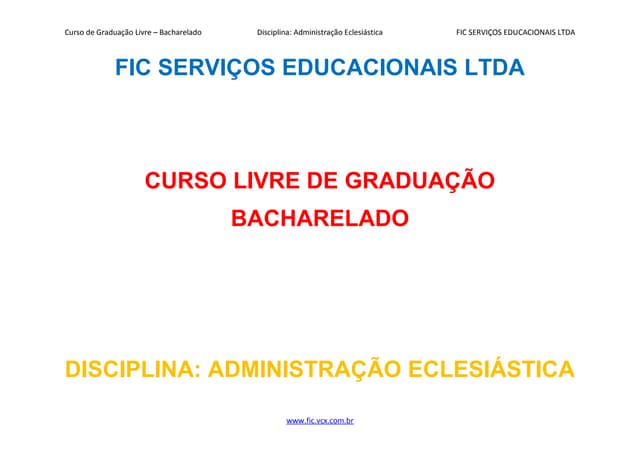 01 administração eclesiastica