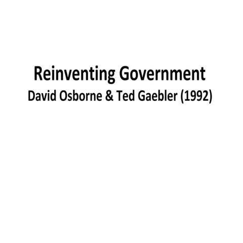 Reinventing Government