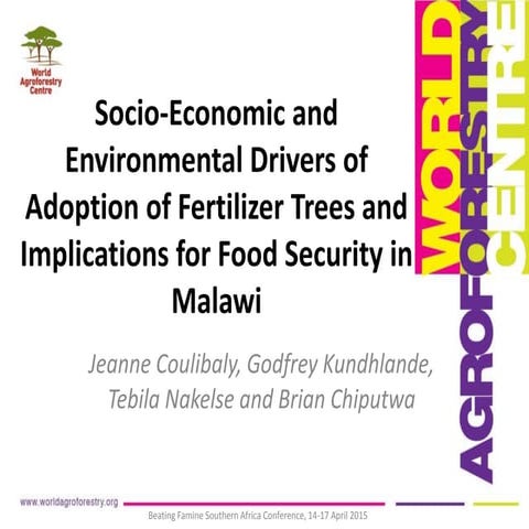 Socio-Economic and Environmental Drivers of Adoption of Fertilizer Trees and ...