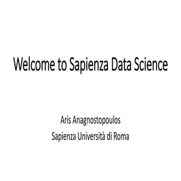 OPTIMIZATION METHODS FOR DATA SCIENCE SAPIENZA visual data 3