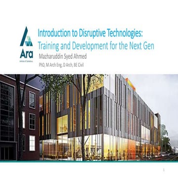 Introduction to Disruptive Technologies: Training and Development for the Next Gen