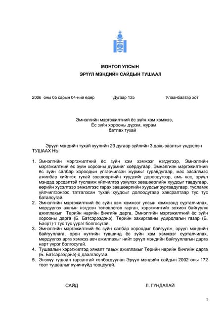 таниулсан зөвшөөрөл - асуумж