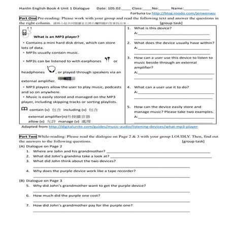 01 hanlin english book 4 unit 1 dialogue  mp3 player