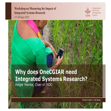 Why does OneCGIAR need Integrated Systems Research?