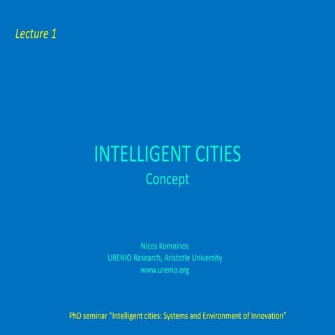 Intelligent cities 1 - Concepts