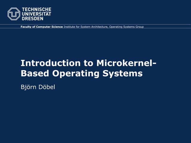 Introduction to Microkernels