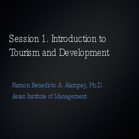 01.Introduction to Tourism and Development