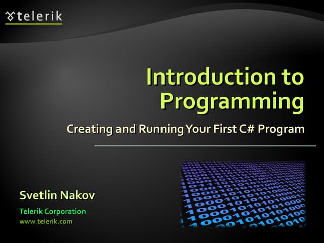 01 Introduction to programming