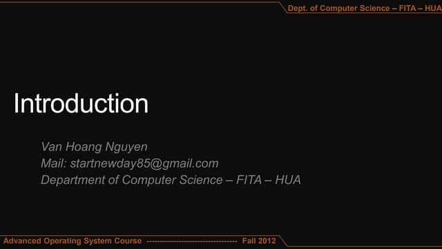 Introduction to AOS course