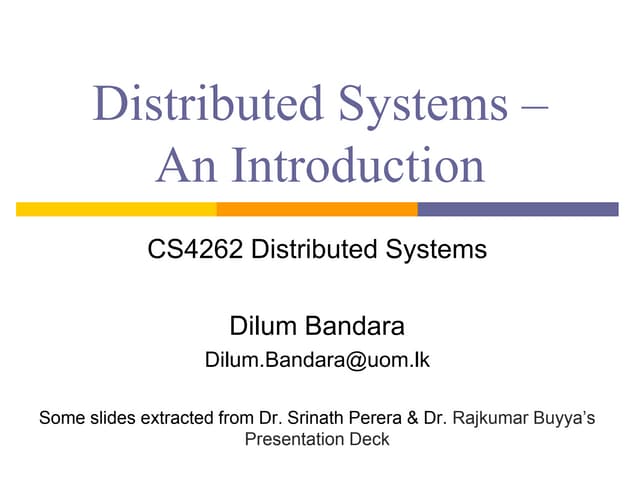 01 - Introduction to Distributed Systems