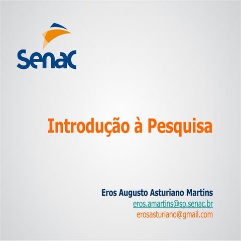 Introdução à Pesquisa de Mercado
